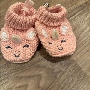 Baby girl unicorn booties